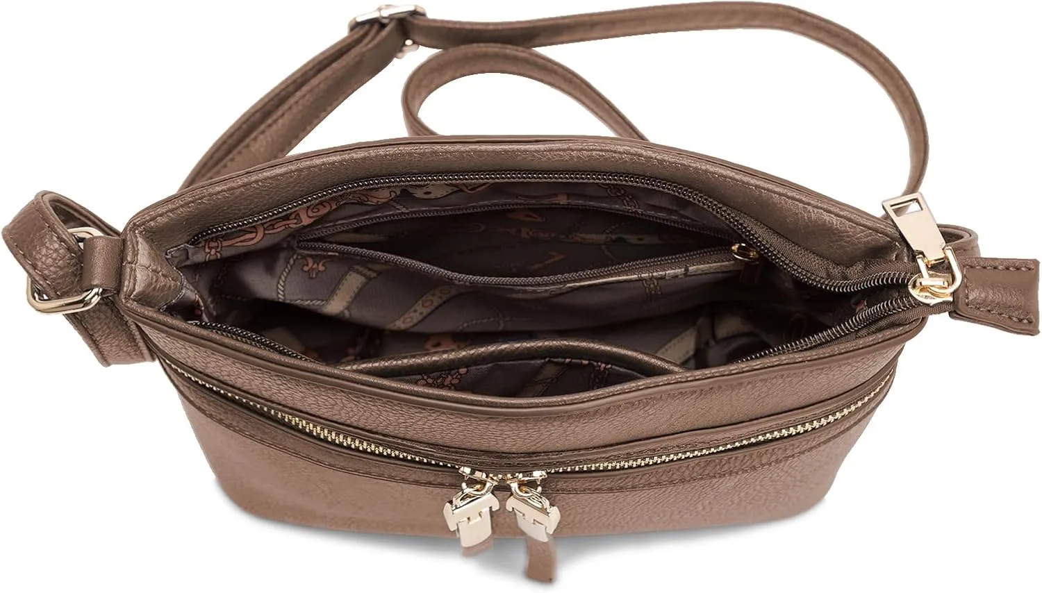 LA TERRE Zipper Pocket Crossbody Bags, Lightweight Medium Crossbody Purses Women's Shoulder Handbags