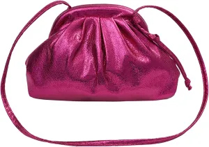 Ladies Crossbody Bag Clutch Clutch Clutches Large Capacity Pleated Bag Single Shoulder (Hot Pink, One Size)
