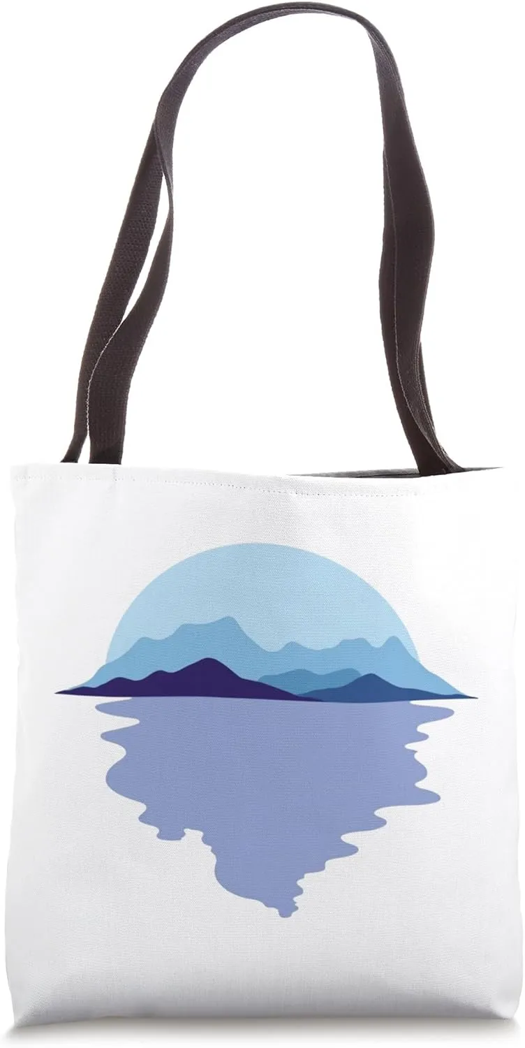 Lake Sunset Nature Water Camping Outdoors Mountains Tote Bag