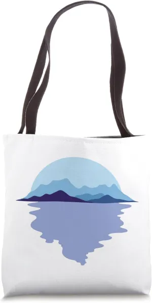 Lake Sunset Nature Water Camping Outdoors Mountains Tote Bag
