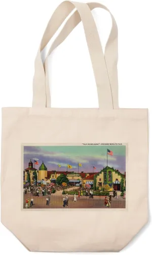 Lantern Press Chicago, Illinois, Worlds Fair; The Old Heidelberg Inn (100% Cotton Canvas Reusable Tote Bag)