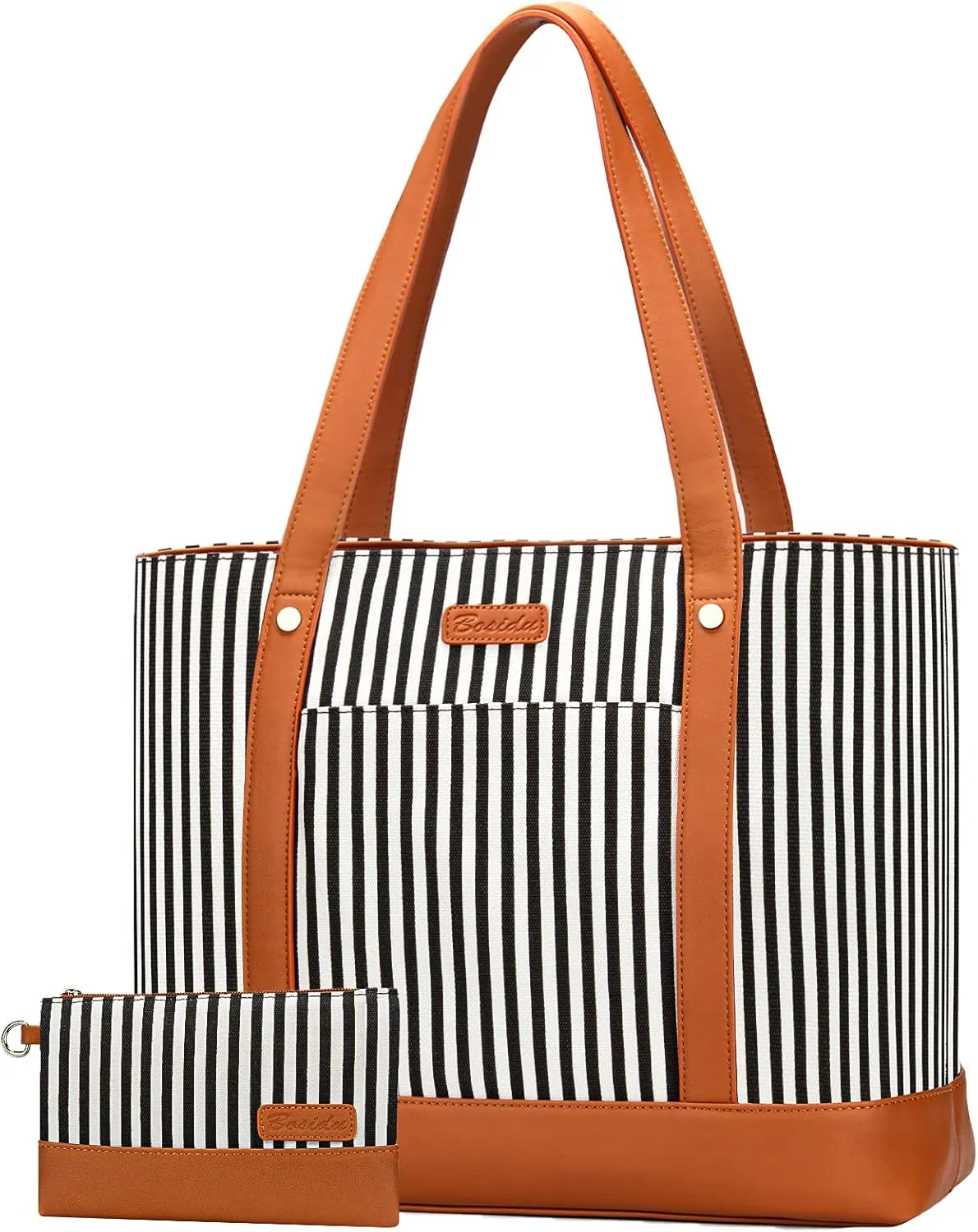 Laptop Tote Bag for Women, Water Resistant Canvas Womens Work Tote Bag, Large Capacity Shoulder Bag Fits 15.6 inches Laptop