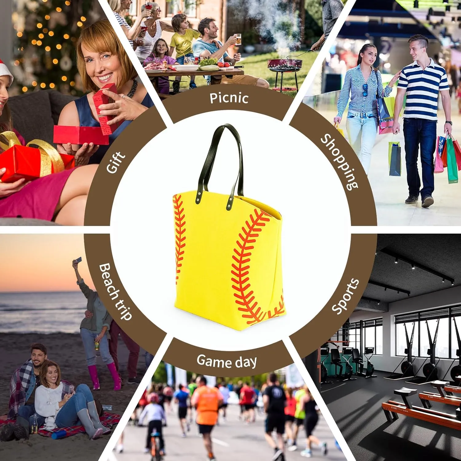 Large Baseball Tote Bag Sports Prints Utility Tote Beach Bag Travel Bag