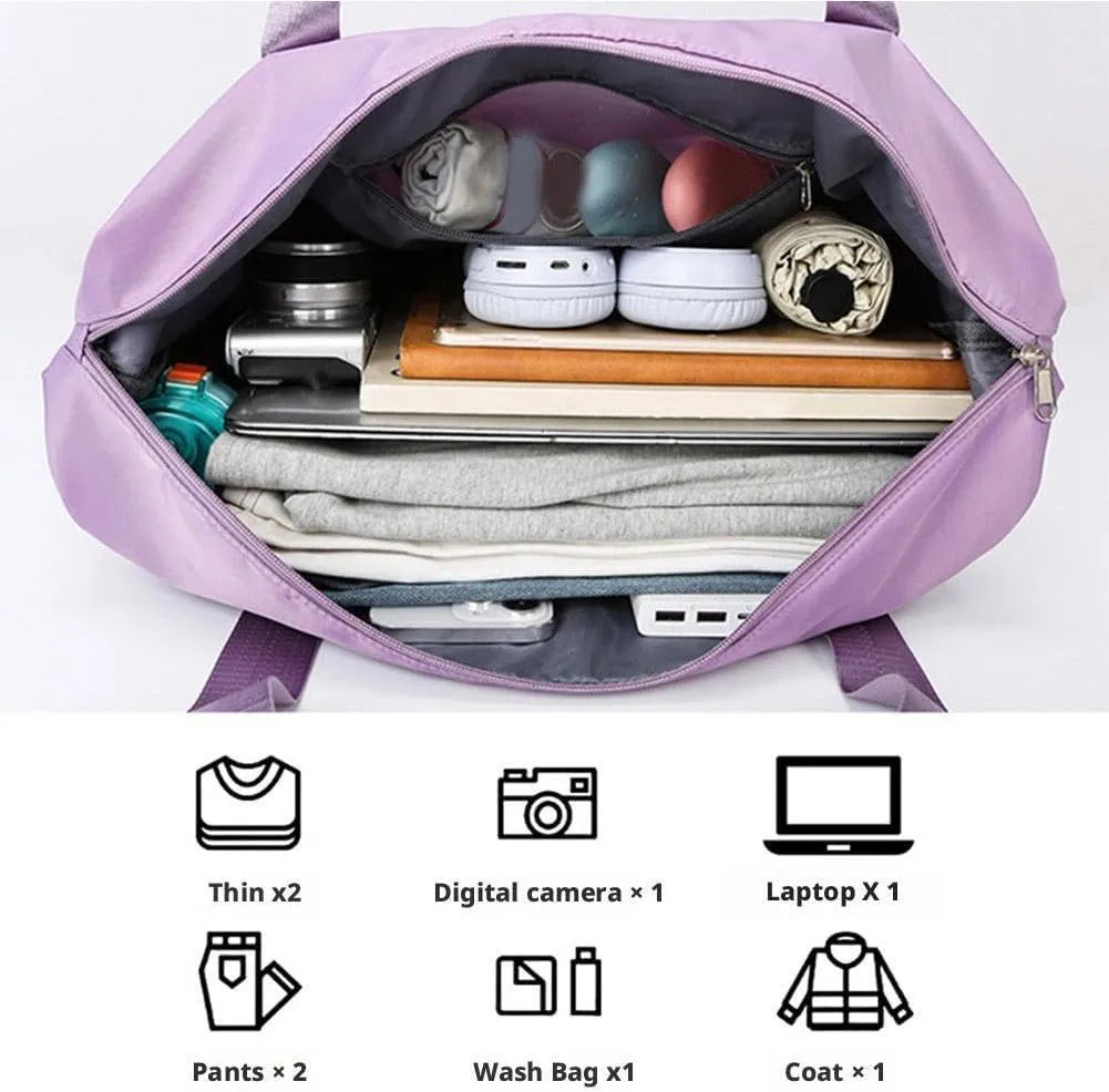 Large Capacity Travel Bag,Universal Wheel Removable,Expandable Foldable Carry On,Large Weekend Bag with Spinner Wheels,Dry Wet Separated Tote Bag with 360 Degrees Silent Universal Wheels