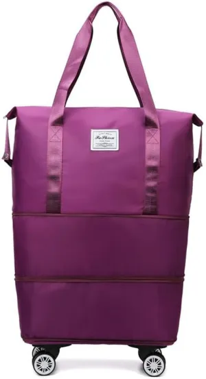 Large Capacity Travel Bag,Universal Wheel Removable,Expandable Foldable Carry On,Large Weekend Bag with Spinner Wheels,Dry Wet Separated Tote Bag with 360 Degrees Silent Universal Wheels