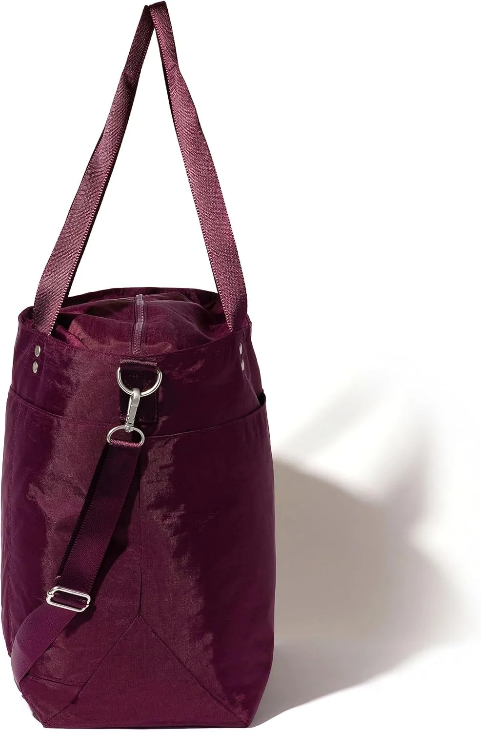 Large Carryall Tote Bag for Women - Lightweight Nylon Zipper Top Weekender Travel Beach Bag Personal Item w/Luggage Sleeve