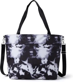 Large Carryall Tote Bag for Women - Lightweight Nylon Zipper Top Weekender Travel Beach Bag Personal Item w/Luggage Sleeve