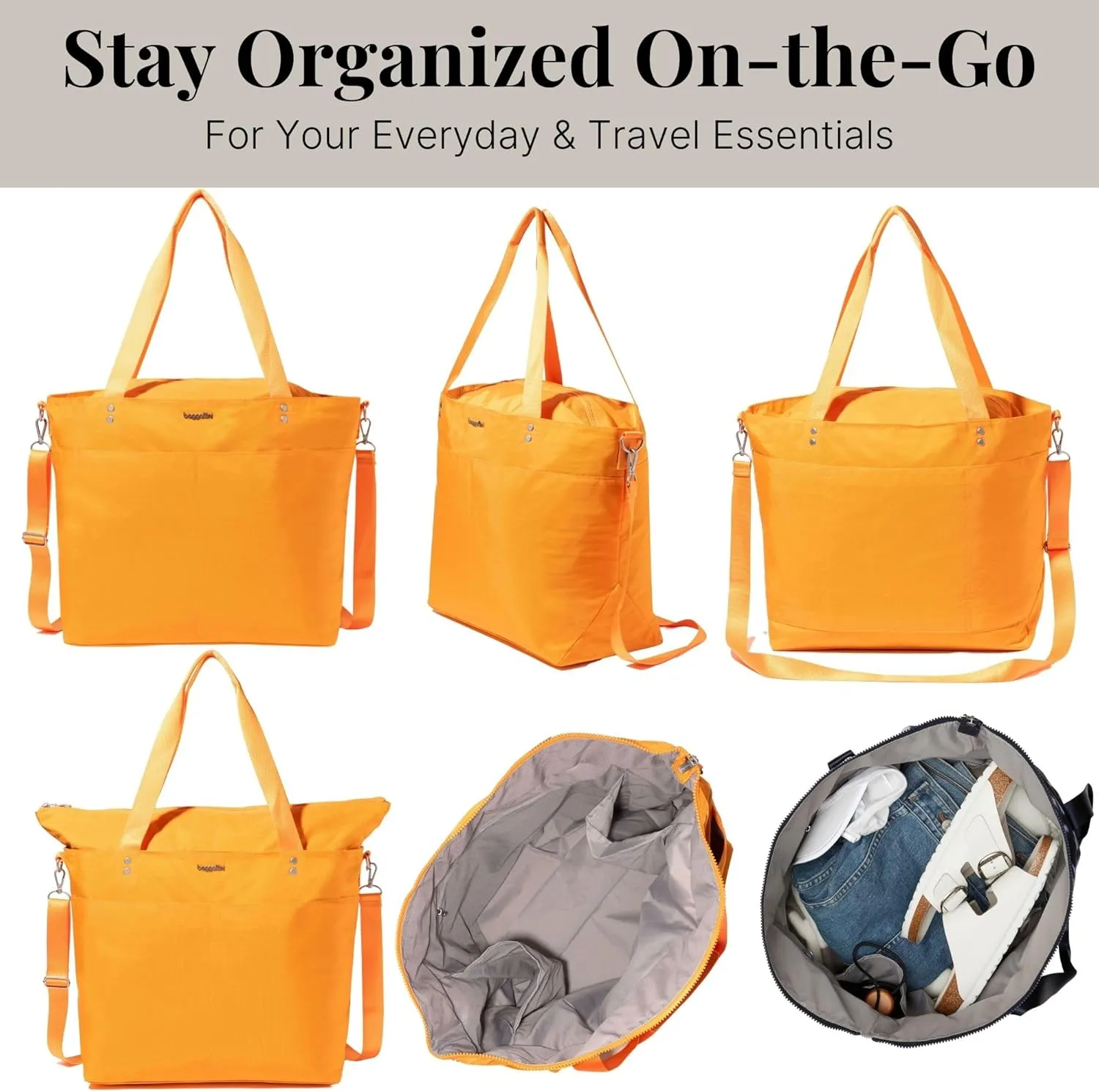 Large Carryall Tote Bag for Women - Lightweight Nylon Zipper Top Weekender Travel Beach Bag Personal Item w/Luggage Sleeve