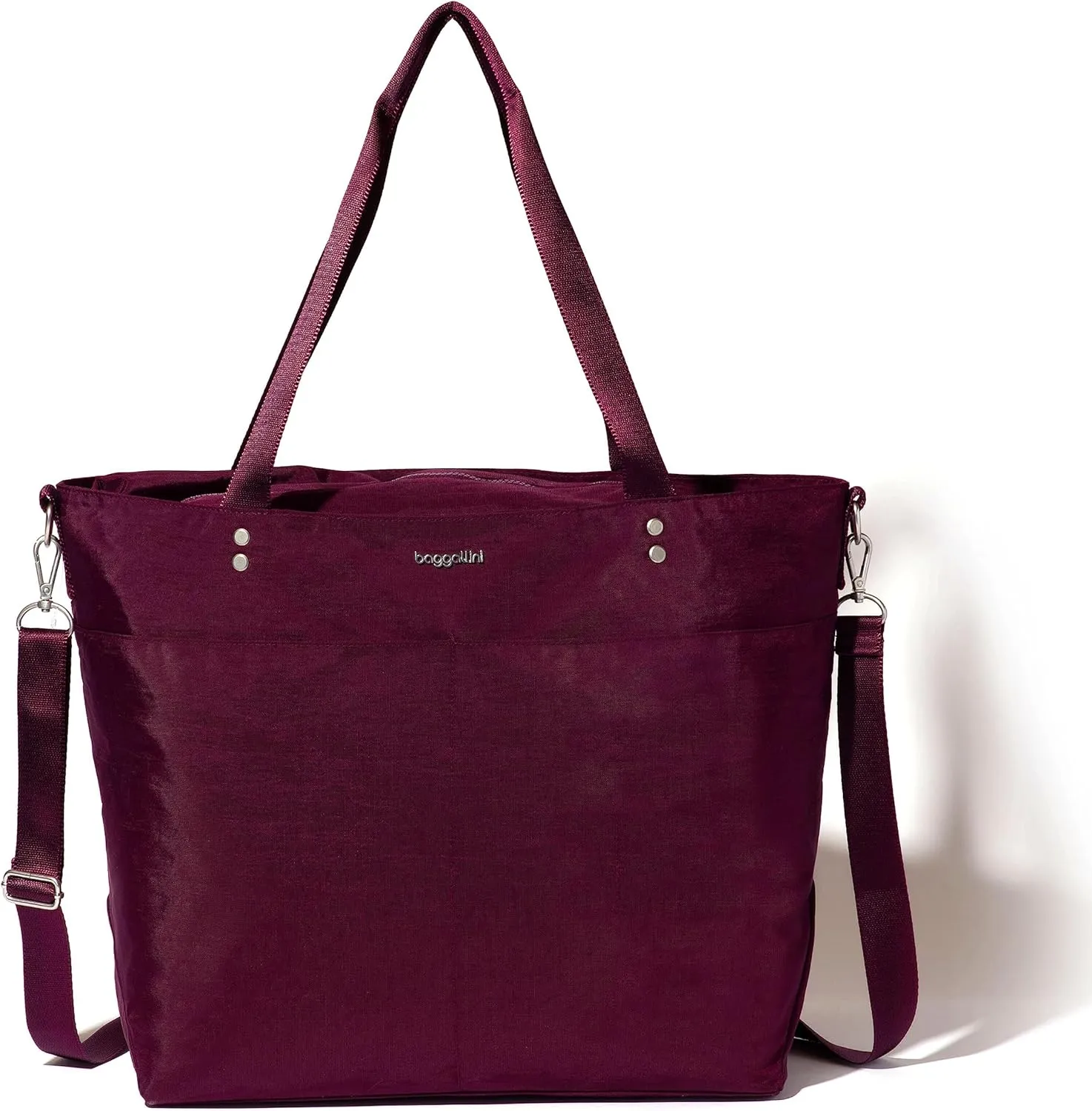 Large Carryall Tote Bag for Women - Lightweight Nylon Zipper Top Weekender Travel Beach Bag Personal Item w/Luggage Sleeve