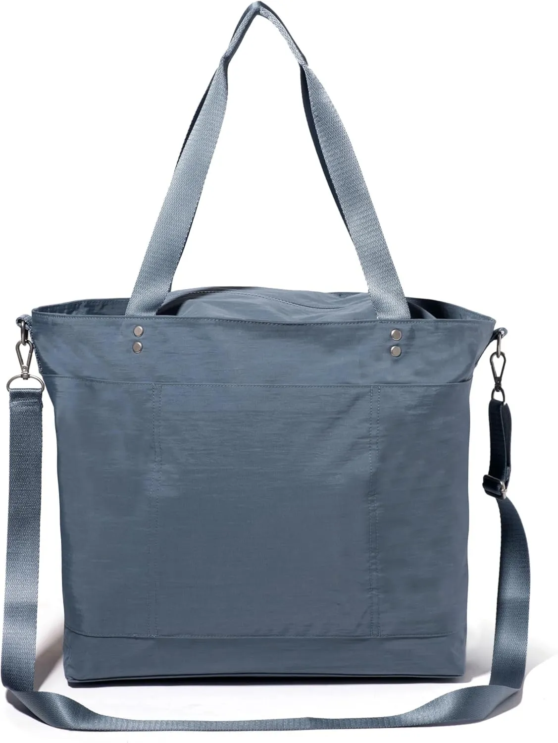 Large Carryall Tote Bag for Women - Lightweight Nylon Zipper Top Weekender Travel Beach Bag Personal Item w/Luggage Sleeve