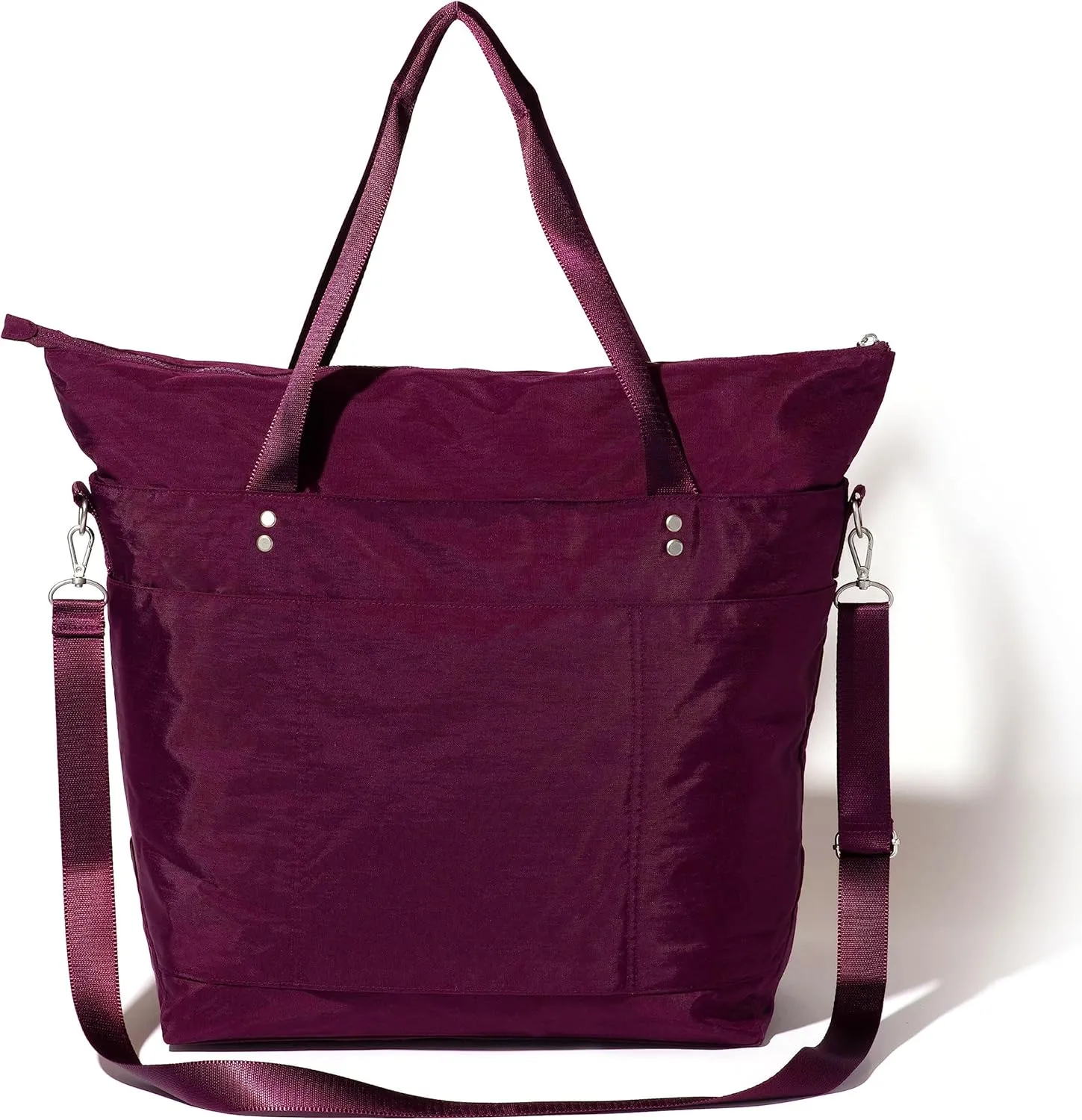 Large Carryall Tote Bag for Women - Lightweight Nylon Zipper Top Weekender Travel Beach Bag Personal Item w/Luggage Sleeve