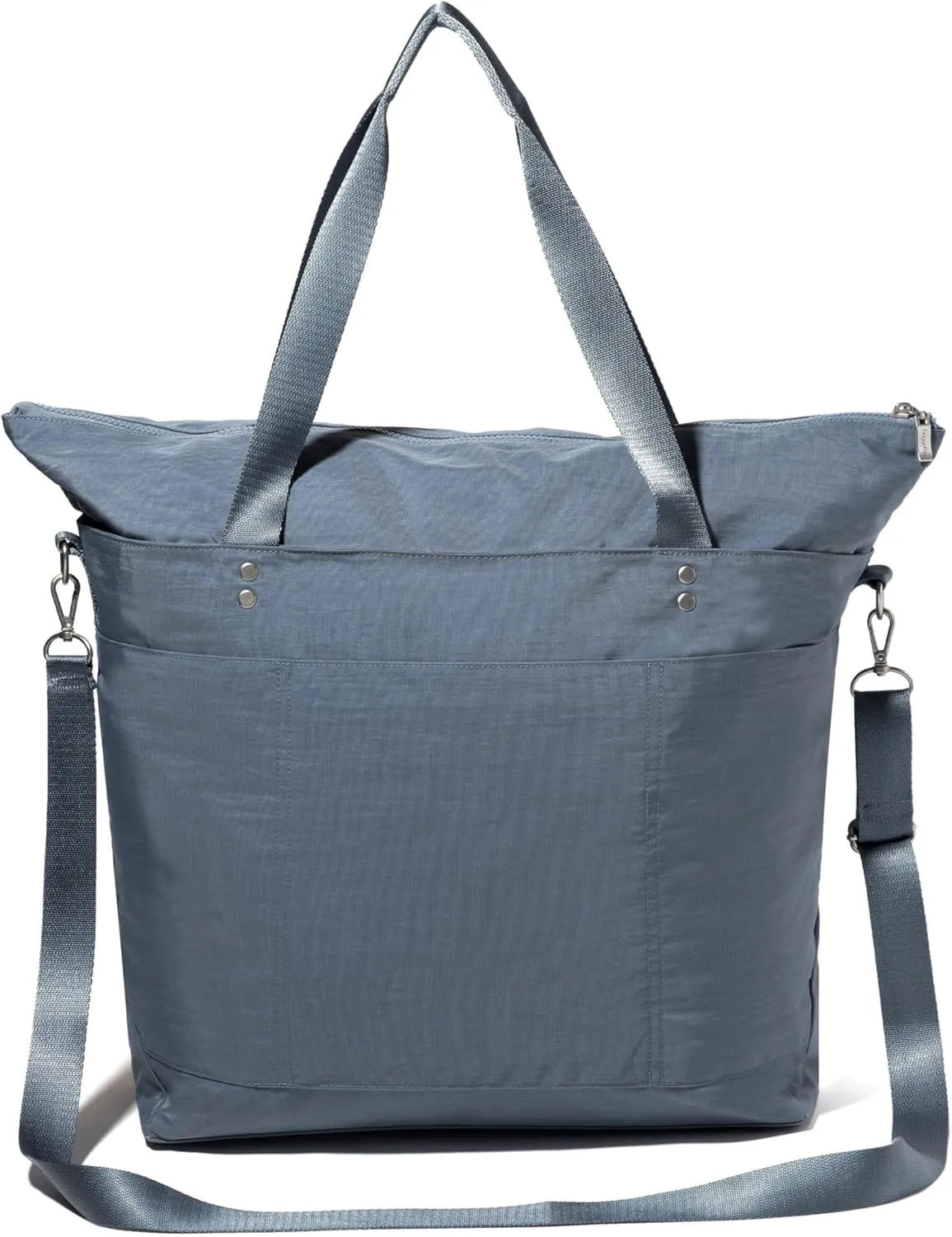 Large Carryall Tote Bag for Women - Lightweight Nylon Zipper Top Weekender Travel Beach Bag Personal Item w/Luggage Sleeve
