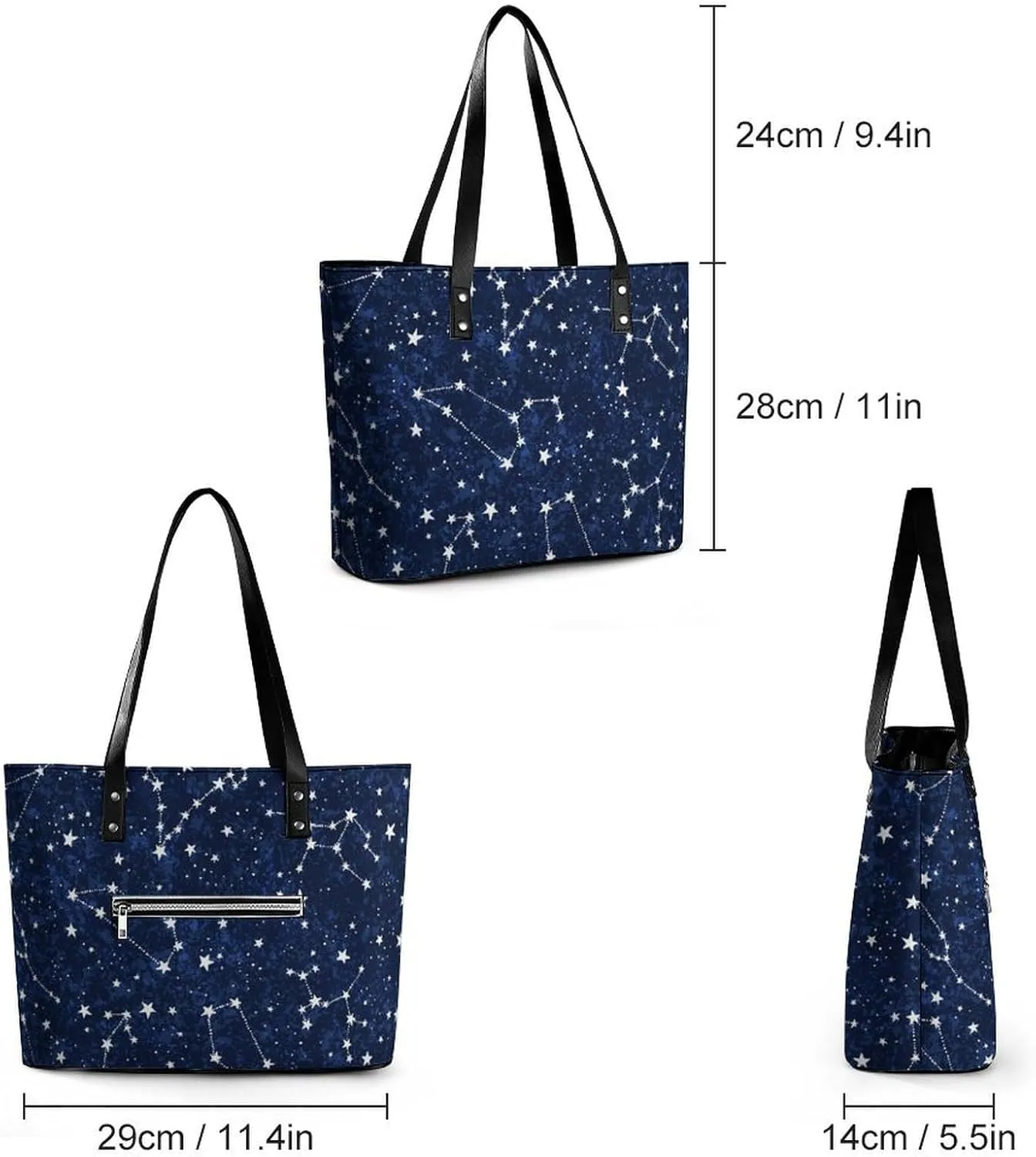 Large Casual Soft Leather Purse Fashion Hobo Handbags Tote Bag With Zipper