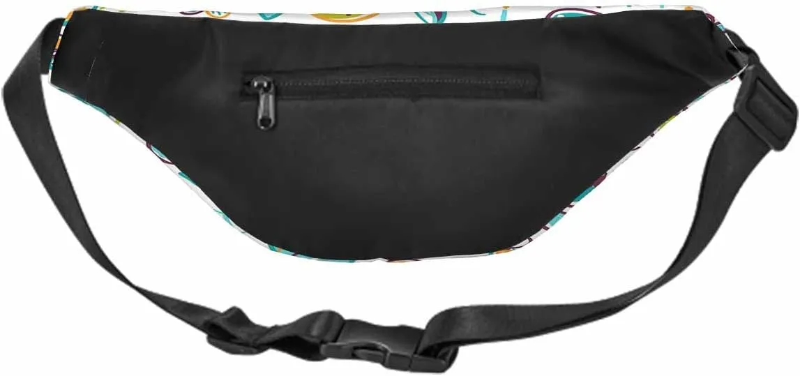 Large Crossbody Bag Waistpack Cute Chicken Dragonfly Flying Around Flowering Shrubs Leisure Sports Fanny Pack Zipper Bag for Running, Travel