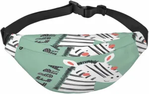 Large Crossbody Bag Waistpack Zebra Lettering Stripe Head Face Slogan Black Shyness Leisure Sports Fanny Pack Zipper Bag for Running, Travel