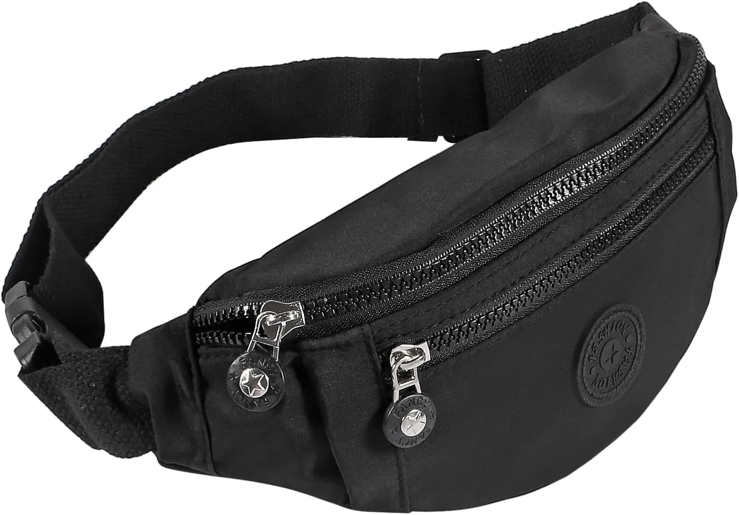 Large Crossbody Fanny Pack with 3-Zipper Pockets,Gifts for Enjoy Sports Festival Workout Traveling Running Casual Hands-Free Wallets Waist Pack Phone Bag Fits All Phones (black green)