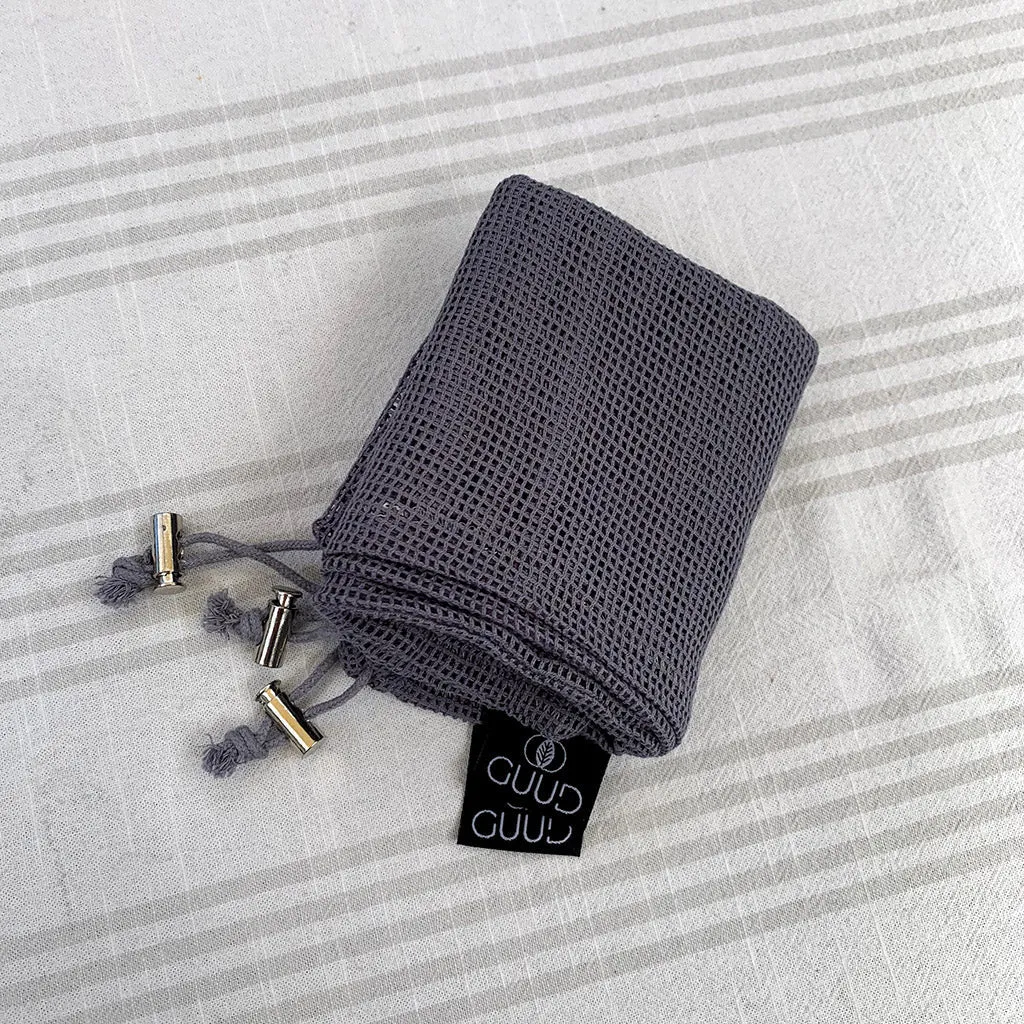 LARGE Gray 100% Cotton Mesh Produce Bags