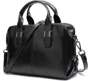 Large Leather Satchel Bag For Women Genuine Leather Handle Bag Work Tote Purse And Handbags With Triple Compartments