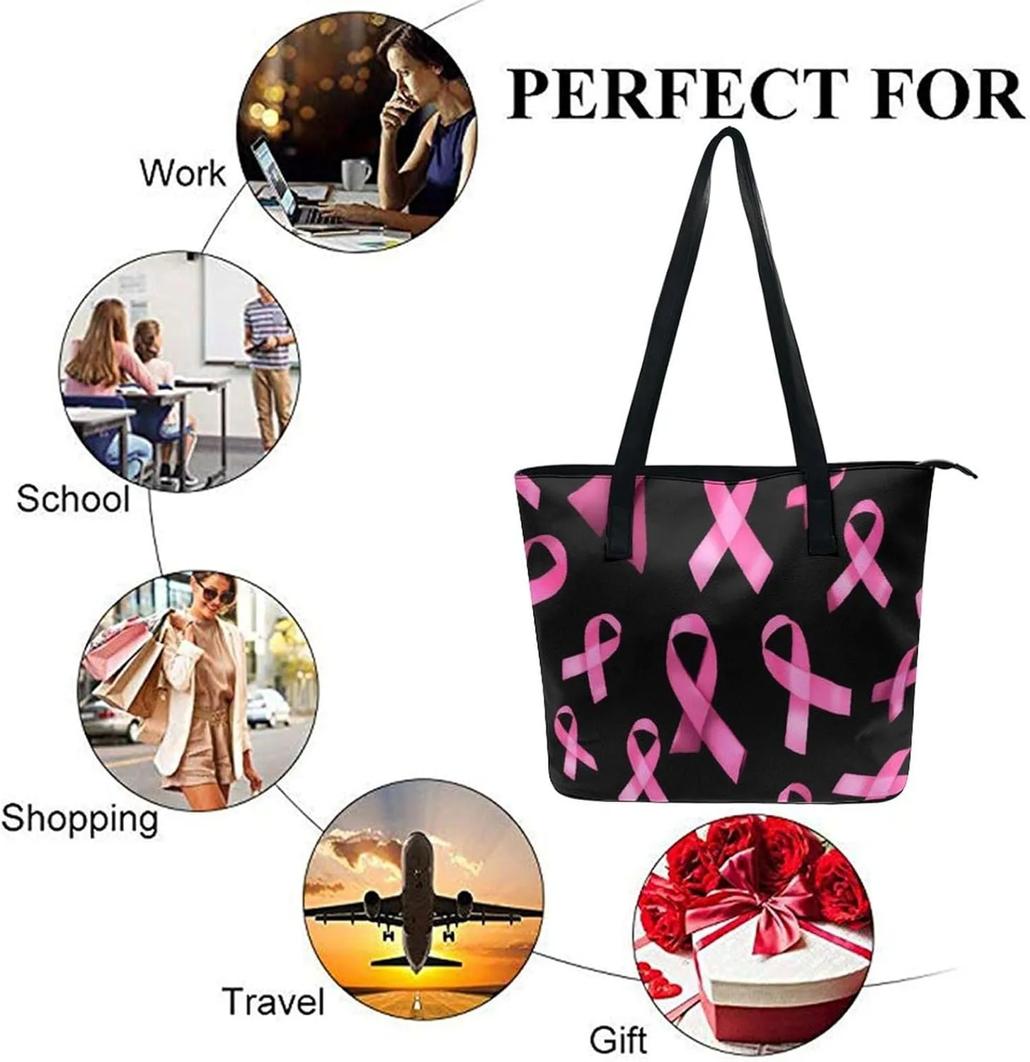 Large Leather Tote Bag Travel Work Daily Essentials Handbag For Women Men