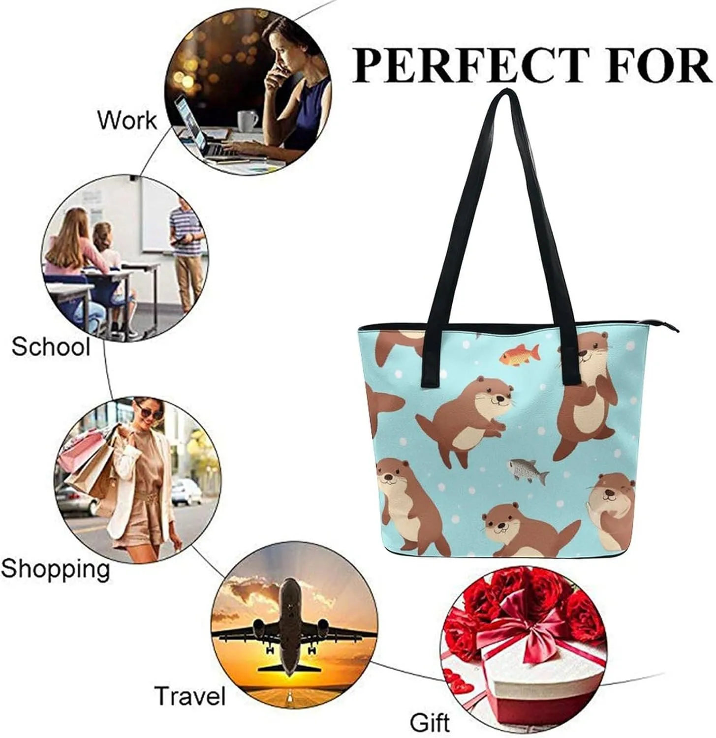 Large Leather Tote Bag Travel Work Daily Essentials Handbag For Women Men