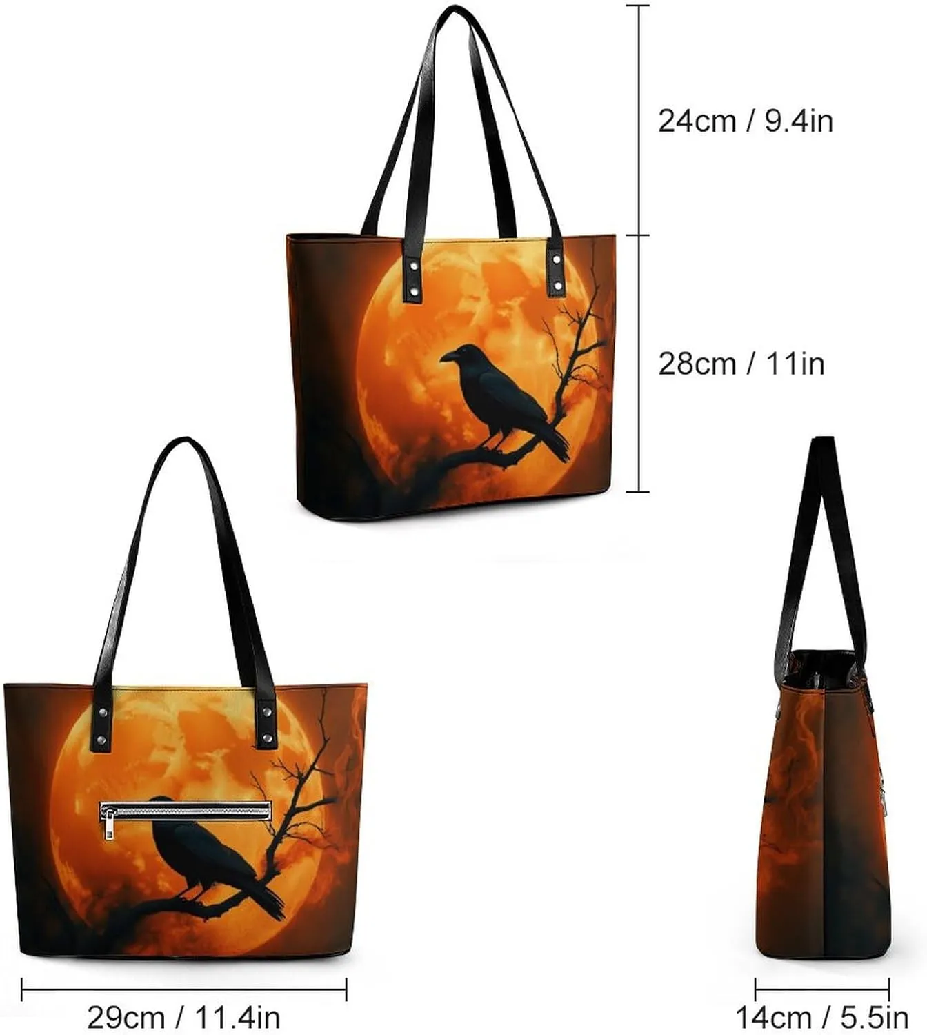 Large Leather Tote Bag Travel Work Daily Essentials Handbag For Women Men