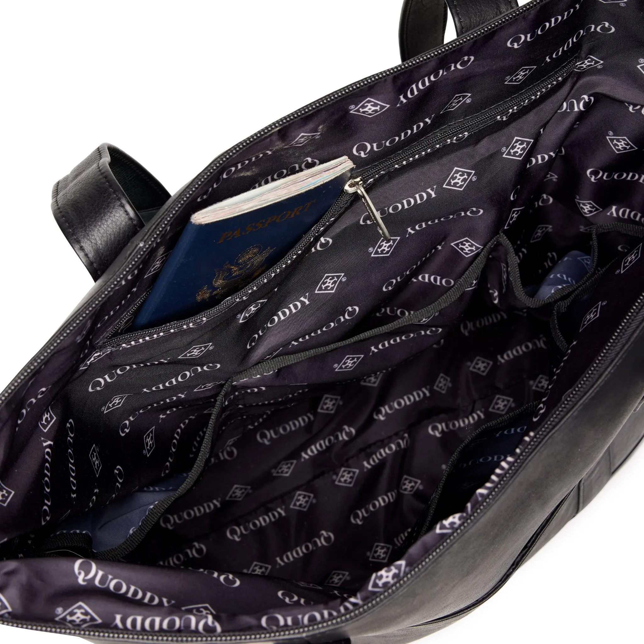 Large Multi-Pocket Tote- Black