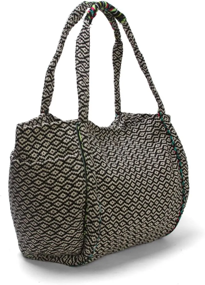 Large Open Tote Bag w/Side Pocket
