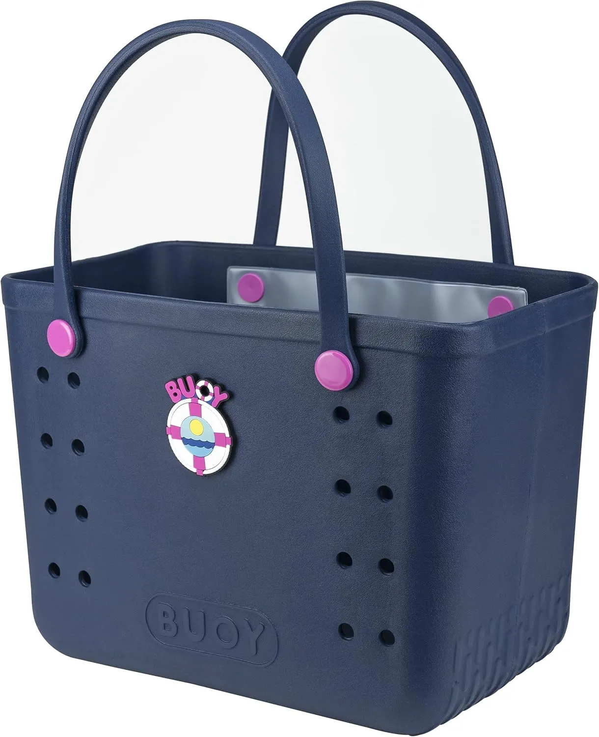Large Rubber Tote Bag With Waterproof Zipper Pocket | Easy To Clean EVA Rubber Beach Bag With Holes | Beach Bags For Women