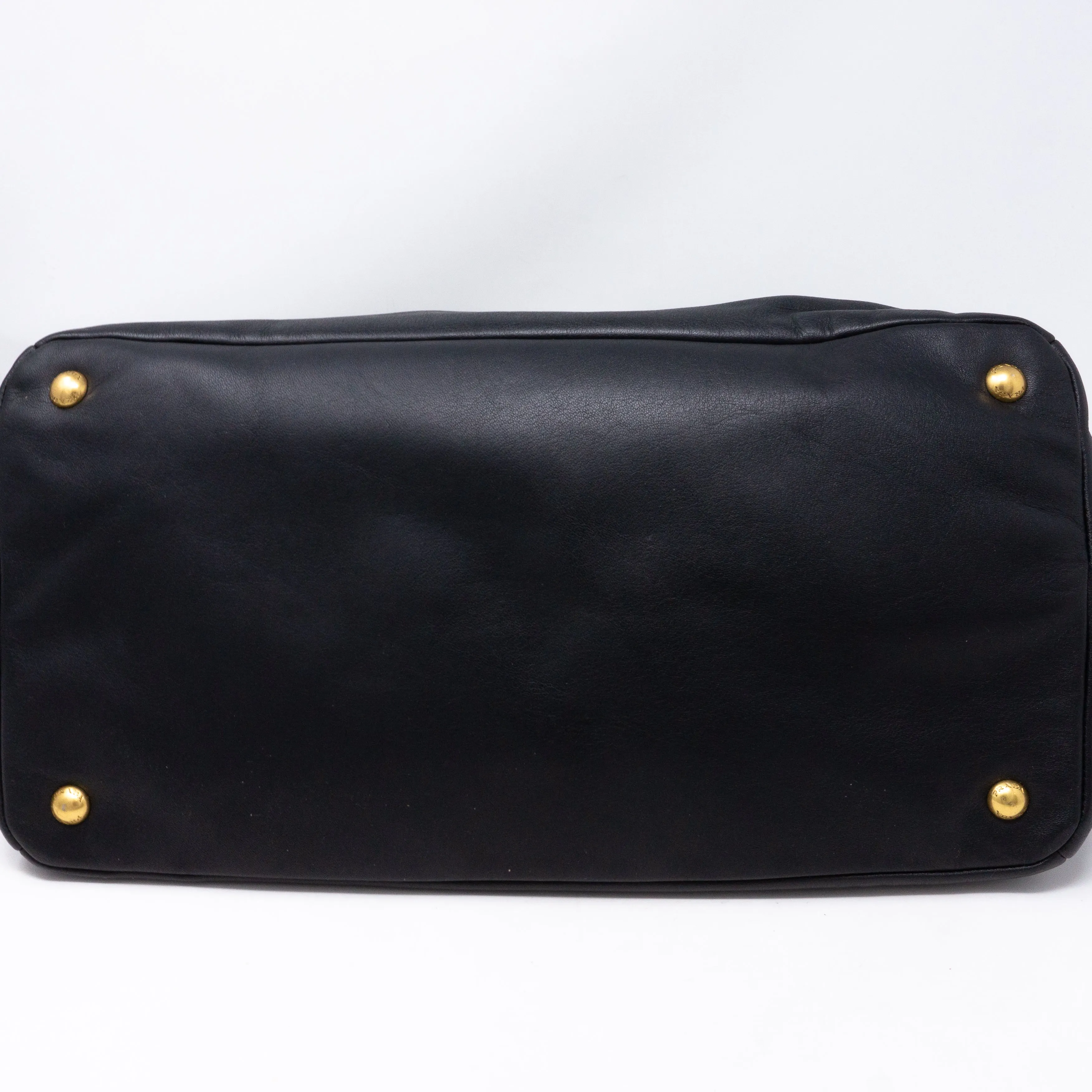 Large Shopping Tote Black Leather