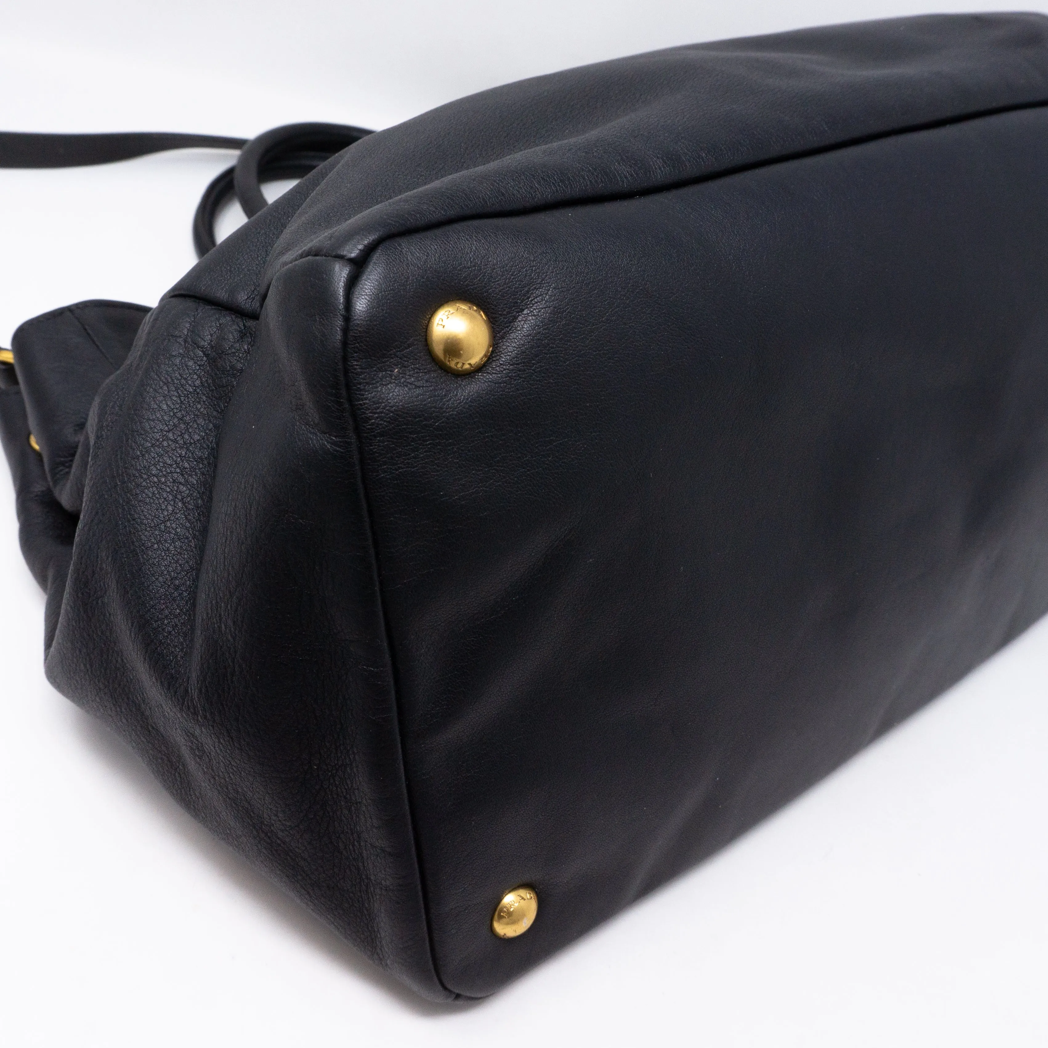 Large Shopping Tote Black Leather
