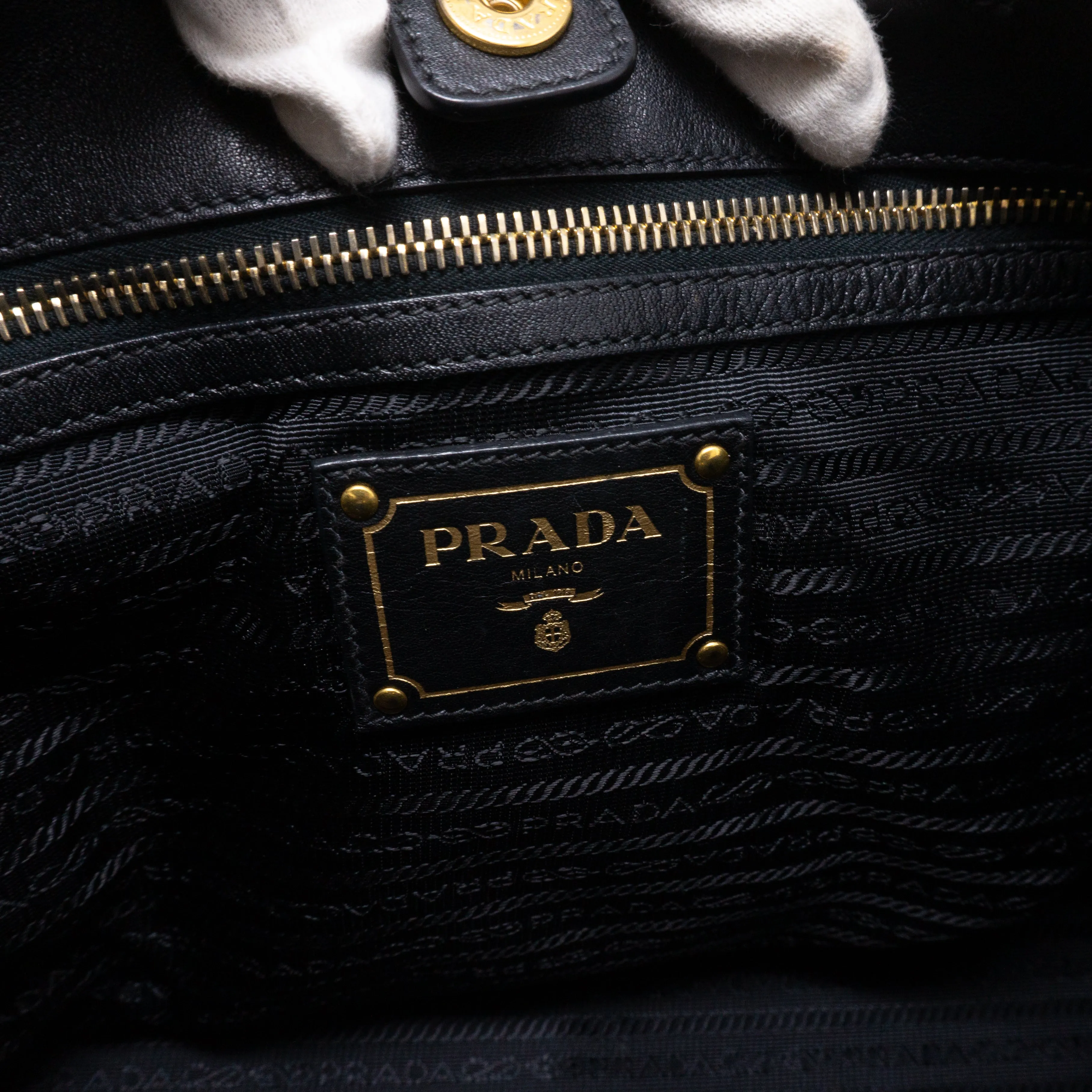 Large Shopping Tote Black Leather
