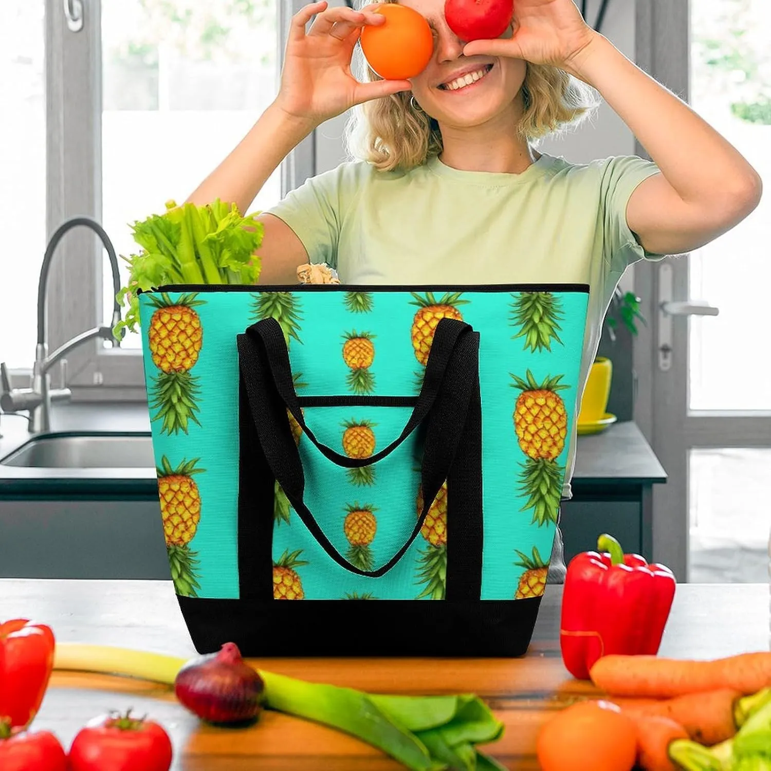Large Thermal Shopping Tote Bag Travel Friendly Fashion Handbag Commuter Bag