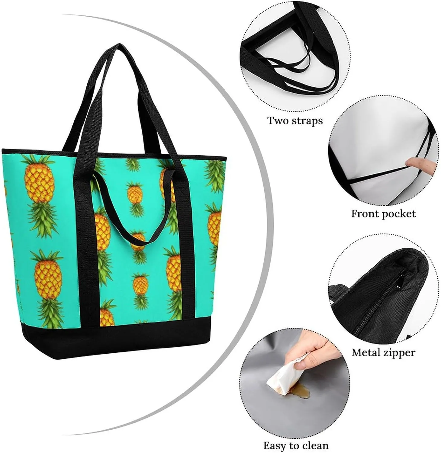 Large Thermal Shopping Tote Bag Travel Friendly Fashion Handbag Commuter Bag