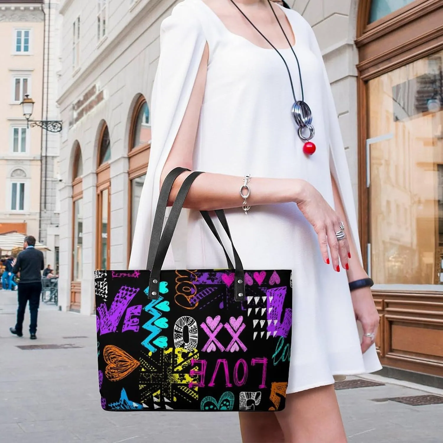 Large Tote Bag Fashion Handbag With Zipper For Women And Men
