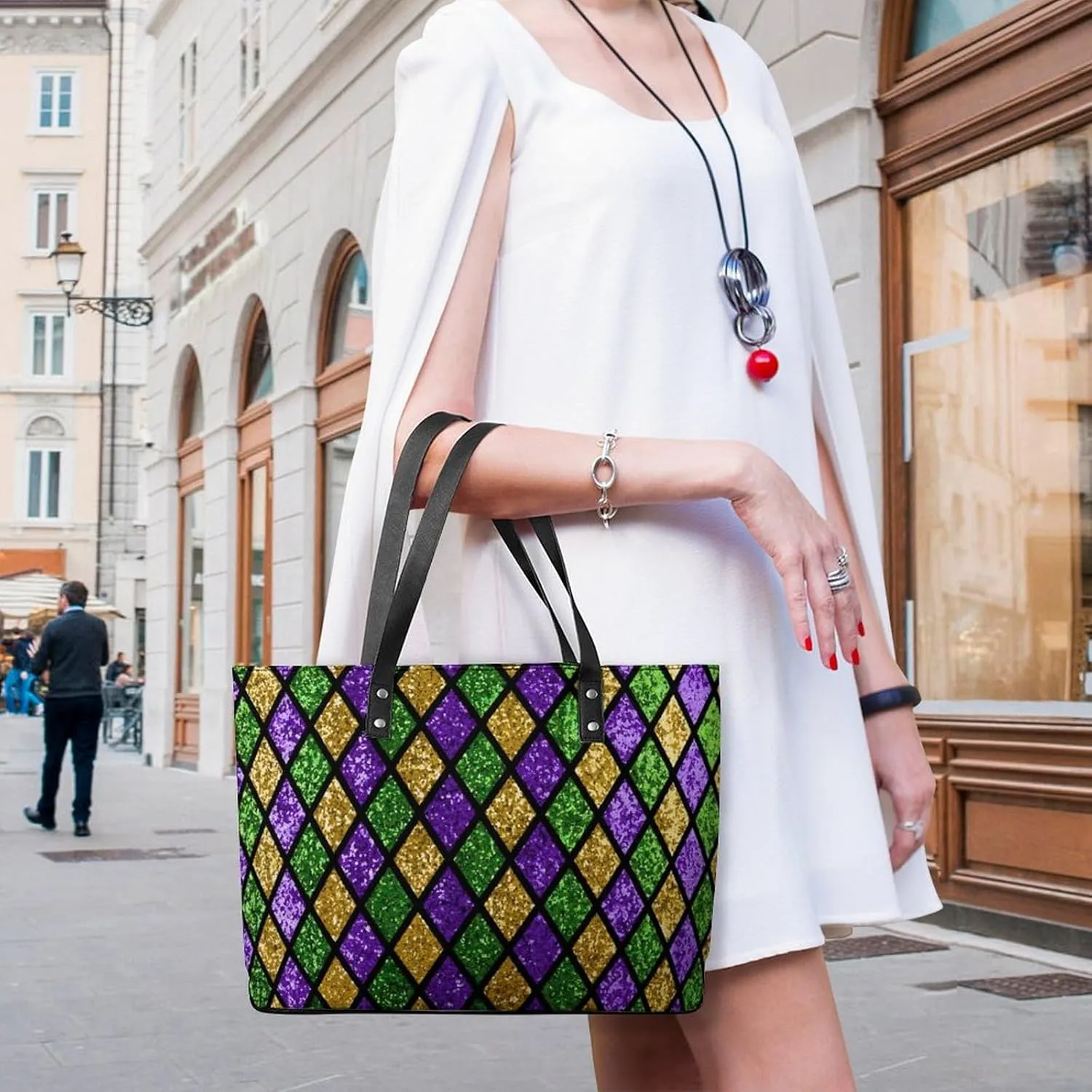 Large Tote Bag Fashion Handbag With Zipper For Women And Men