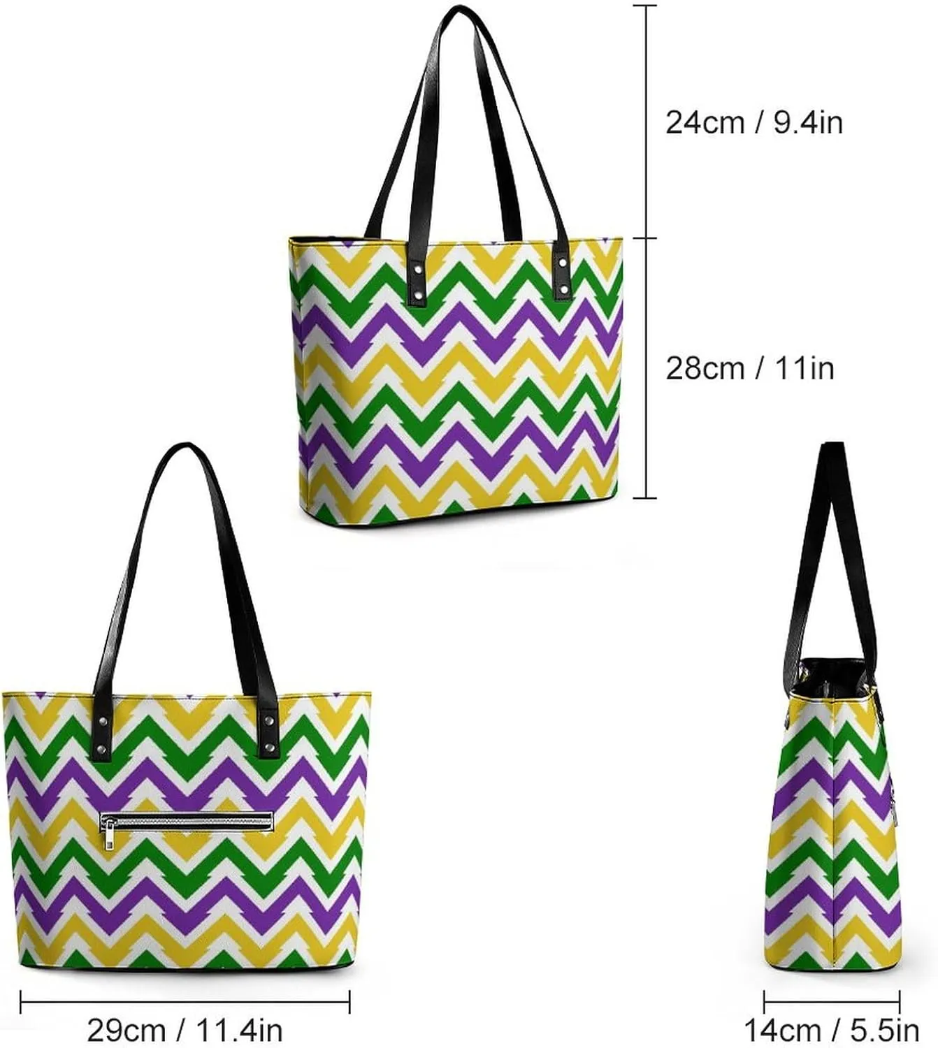 Large Tote Bag Fashion Handbag With Zipper For Women And Men