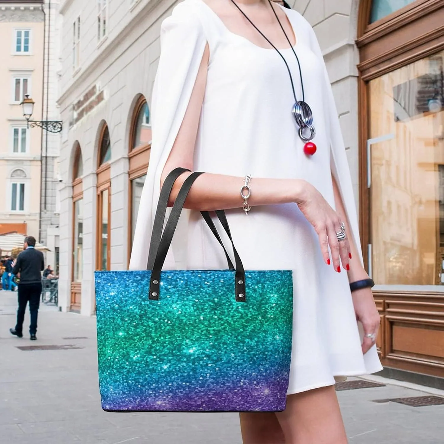 Large Tote Bag Fashion Portable Handbags With Zipper For Women And Men