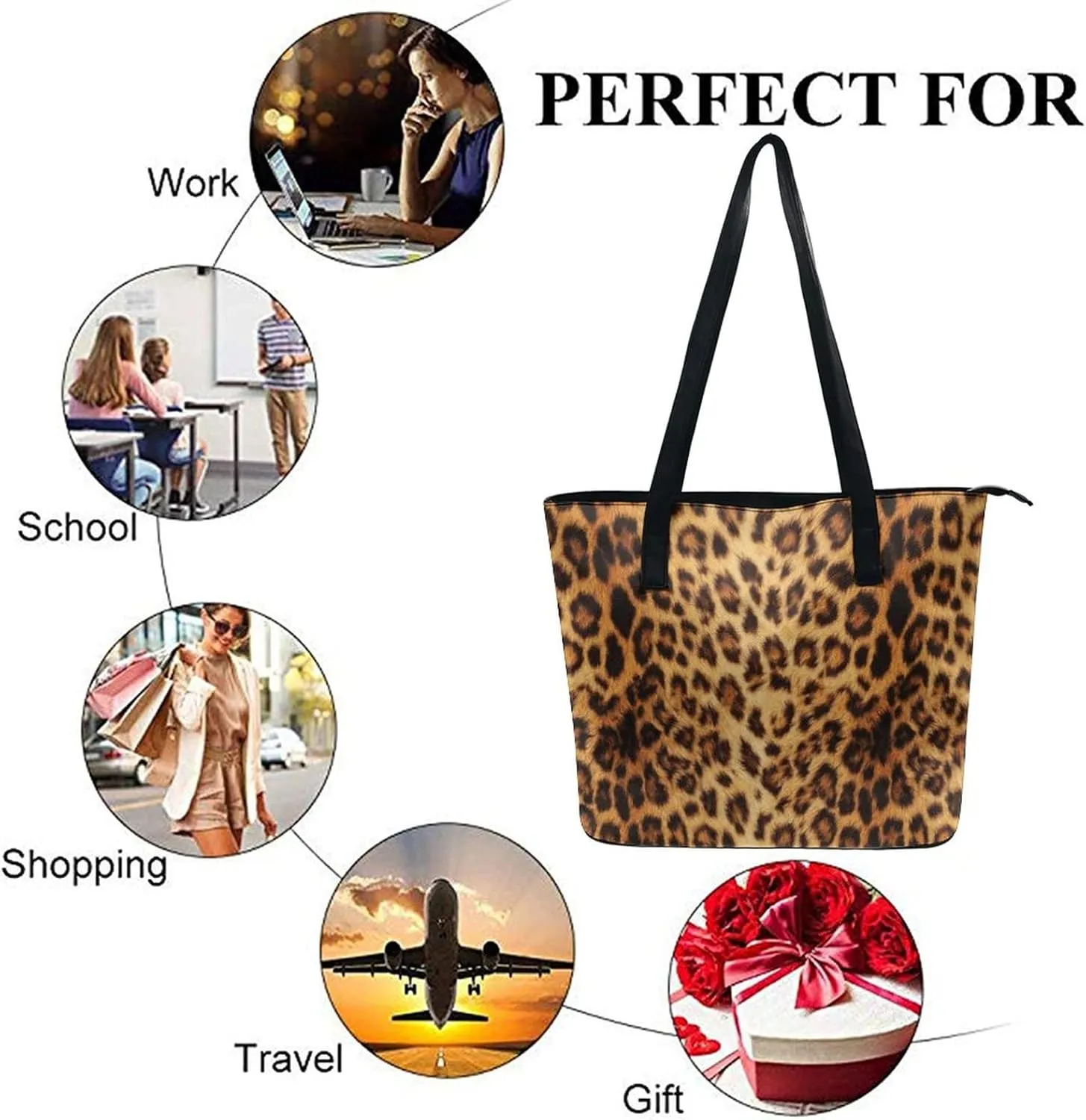 Large Tote Bag Fashion Portable Handbags With Zipper For Women And Men