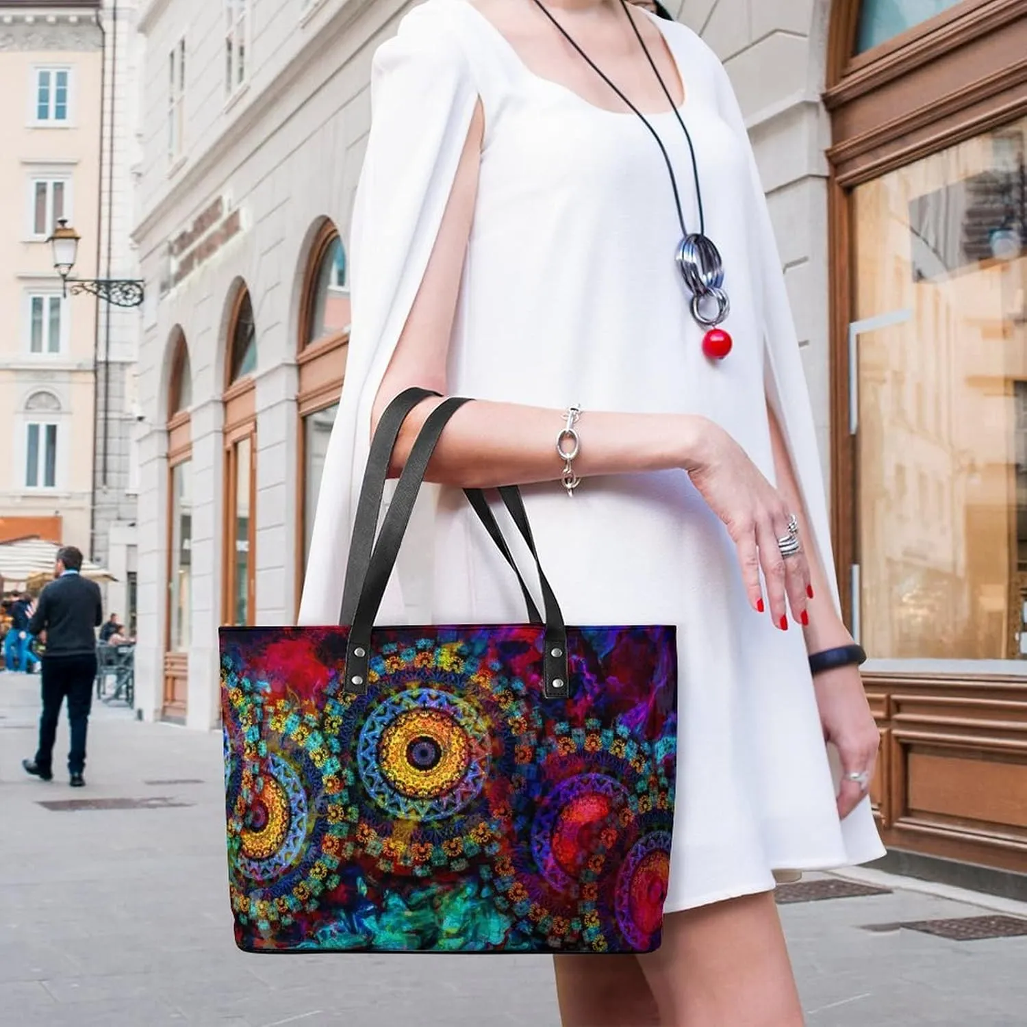 Large Tote Bag Fashion Portable Handbags With Zipper For Women And Men