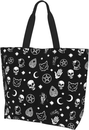 Large Tote Bag for Women Waterproof Reusable Shoulder Bag for Beach Travel Work and Grocery Shopping