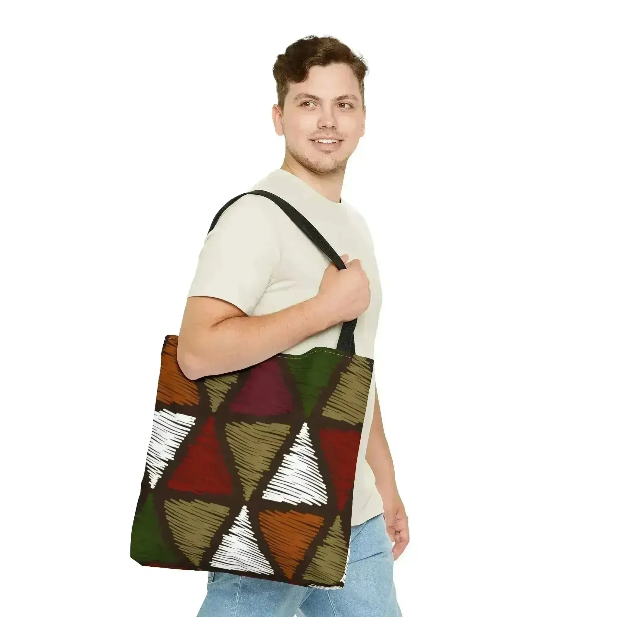 Large Tote Bag Multicolor Tribal Pattern