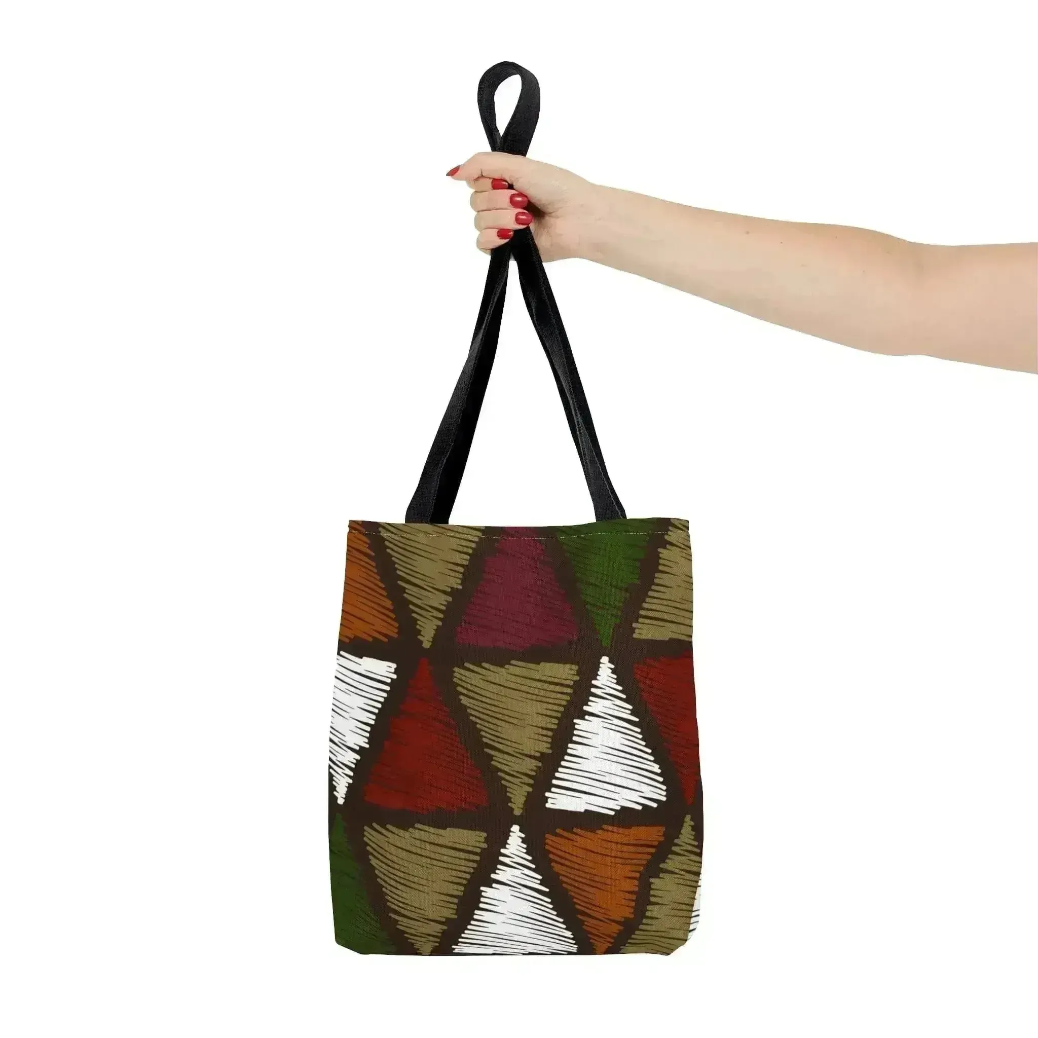 Large Tote Bag Multicolor Tribal Pattern