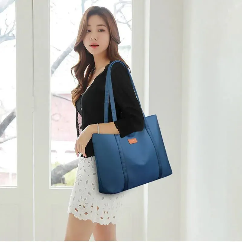 Large Waterproof Blue Tote Bag for Women