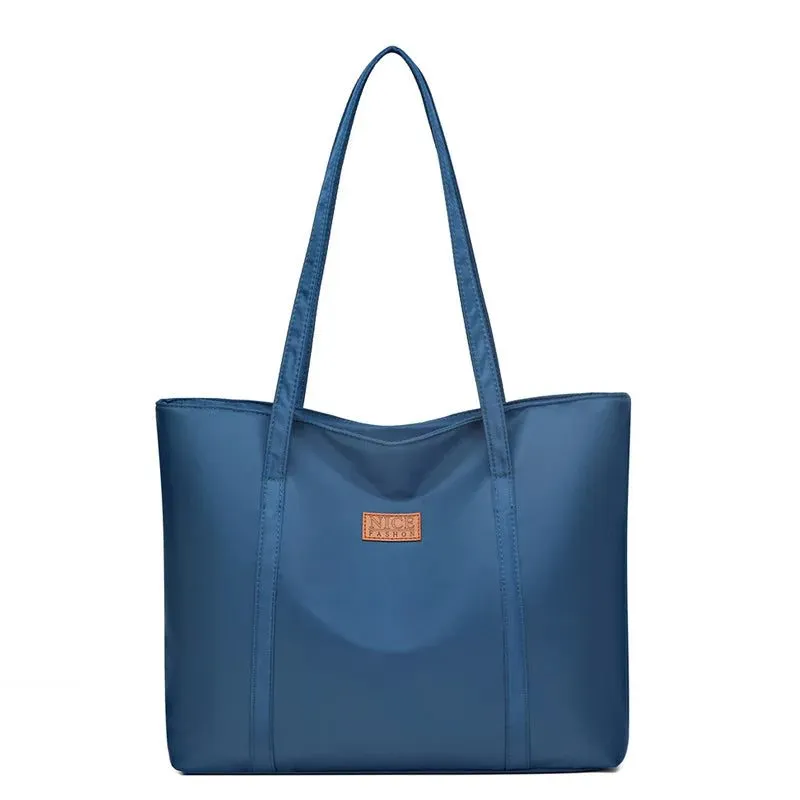 Large Waterproof Blue Tote Bag for Women