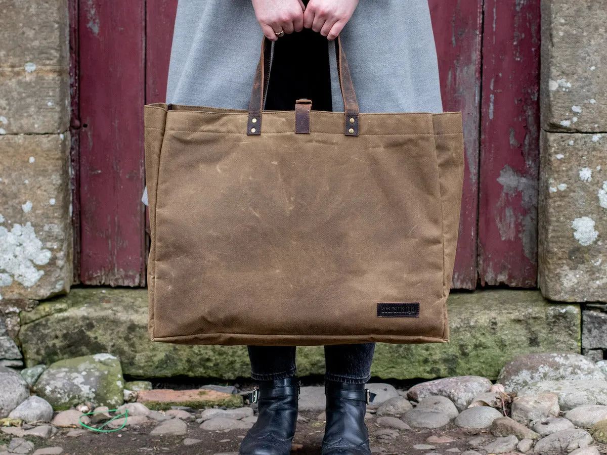 Large Waxed Canvas Shopper Tote