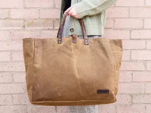 Large Waxed Canvas Shopper Tote