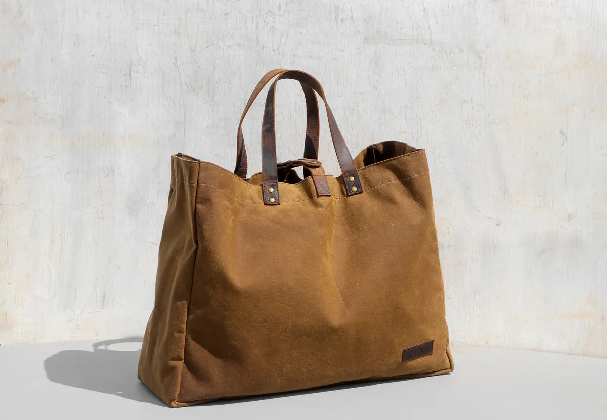 Large Waxed Canvas Shopper Tote
