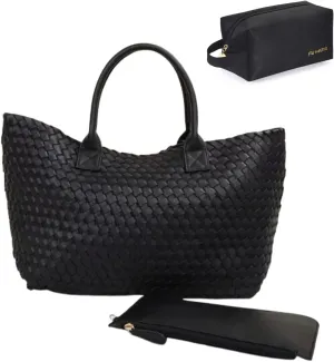 Large Woven Tote handbags for Women Work Tote Bag Shoulder Purse Tote Purse Shoulder Bag Travel Tote Bag