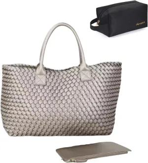 Large Woven Tote handbags for Women Work Tote Bag Shoulder Purse Tote Purse Shoulder Bag Travel Tote Bag