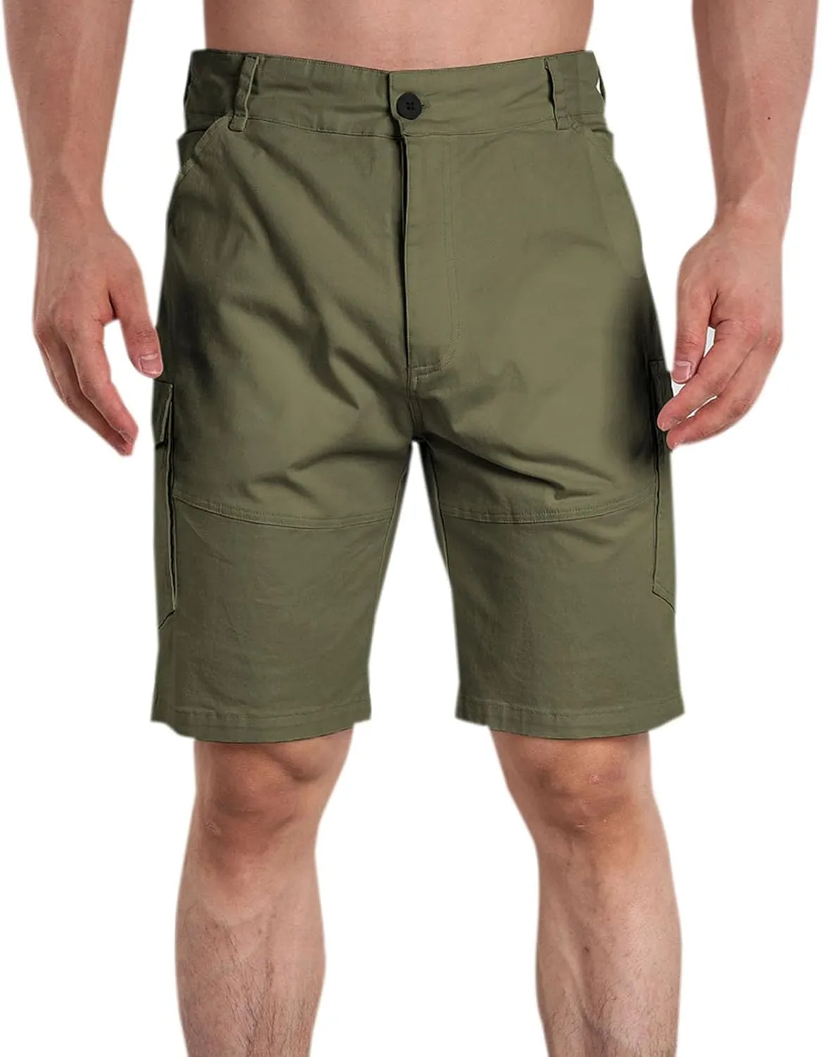 Lastesso Mens Athletic Shorts Casual Button Up Golf Shorts Lightweight Summer Workwear with Pockets Business Lounge Shorts